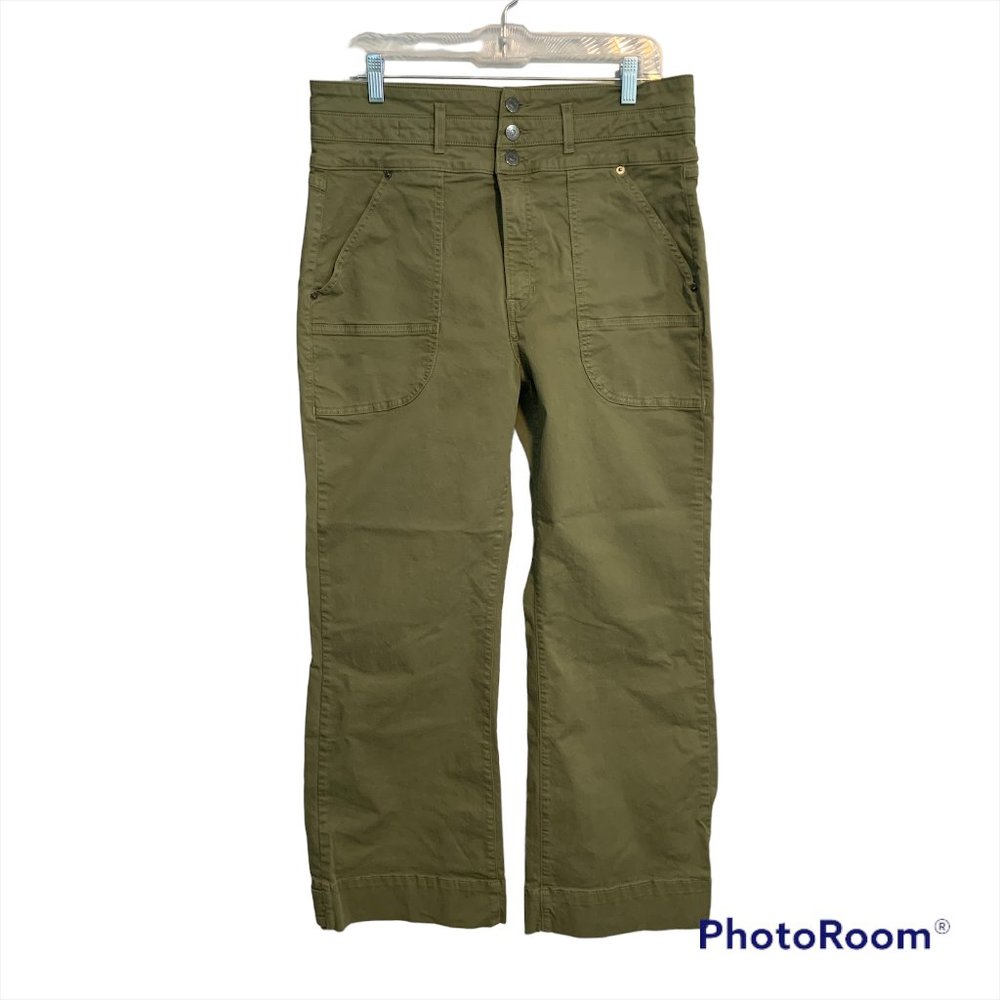 VERONICA BEARD Pants Marley Convertible Leg High Rise Army Green size 32/12